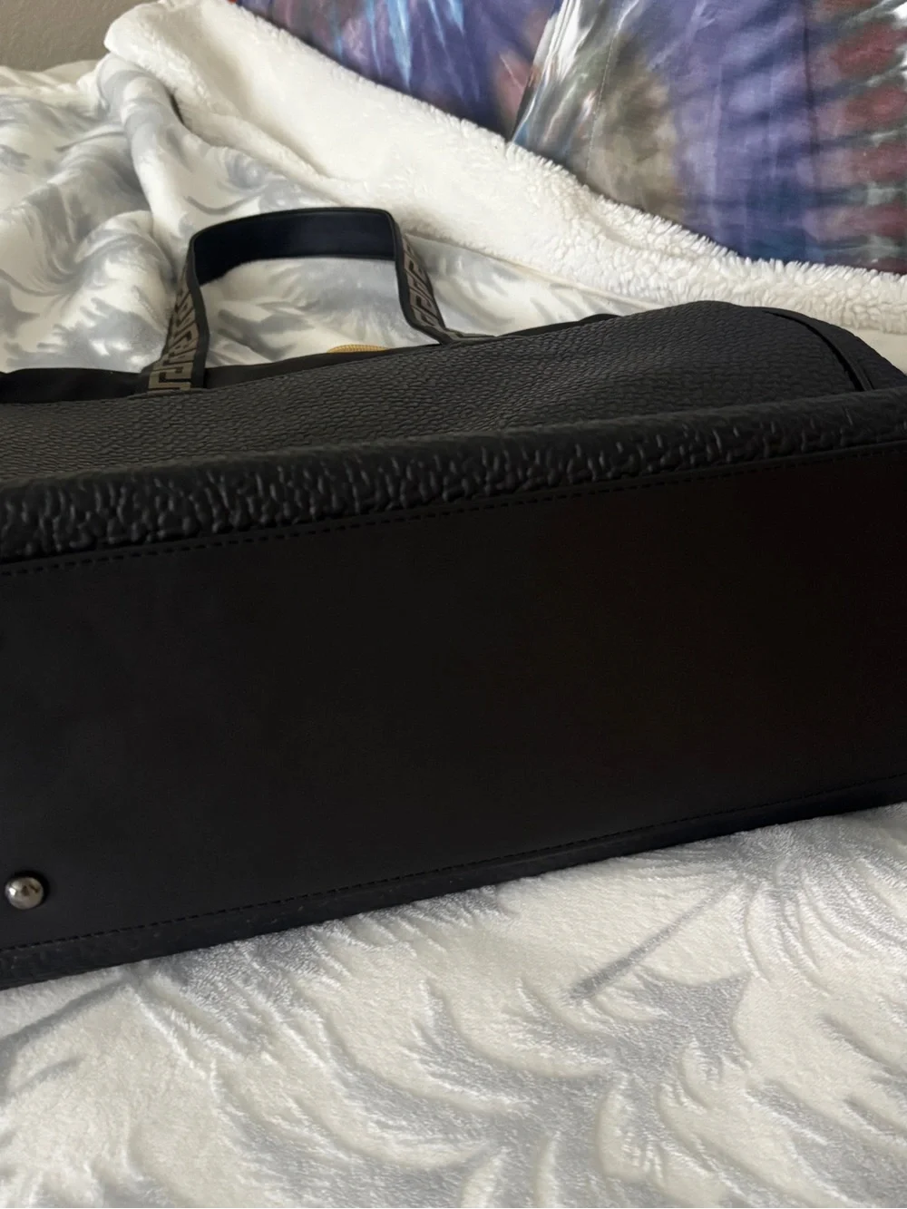 Versace Black Textured Duffel..